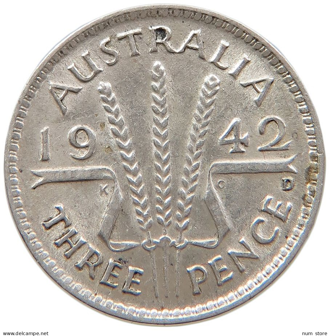 AUSTRALIA 3 PENCE 1942 #s091 0073 - Threepence