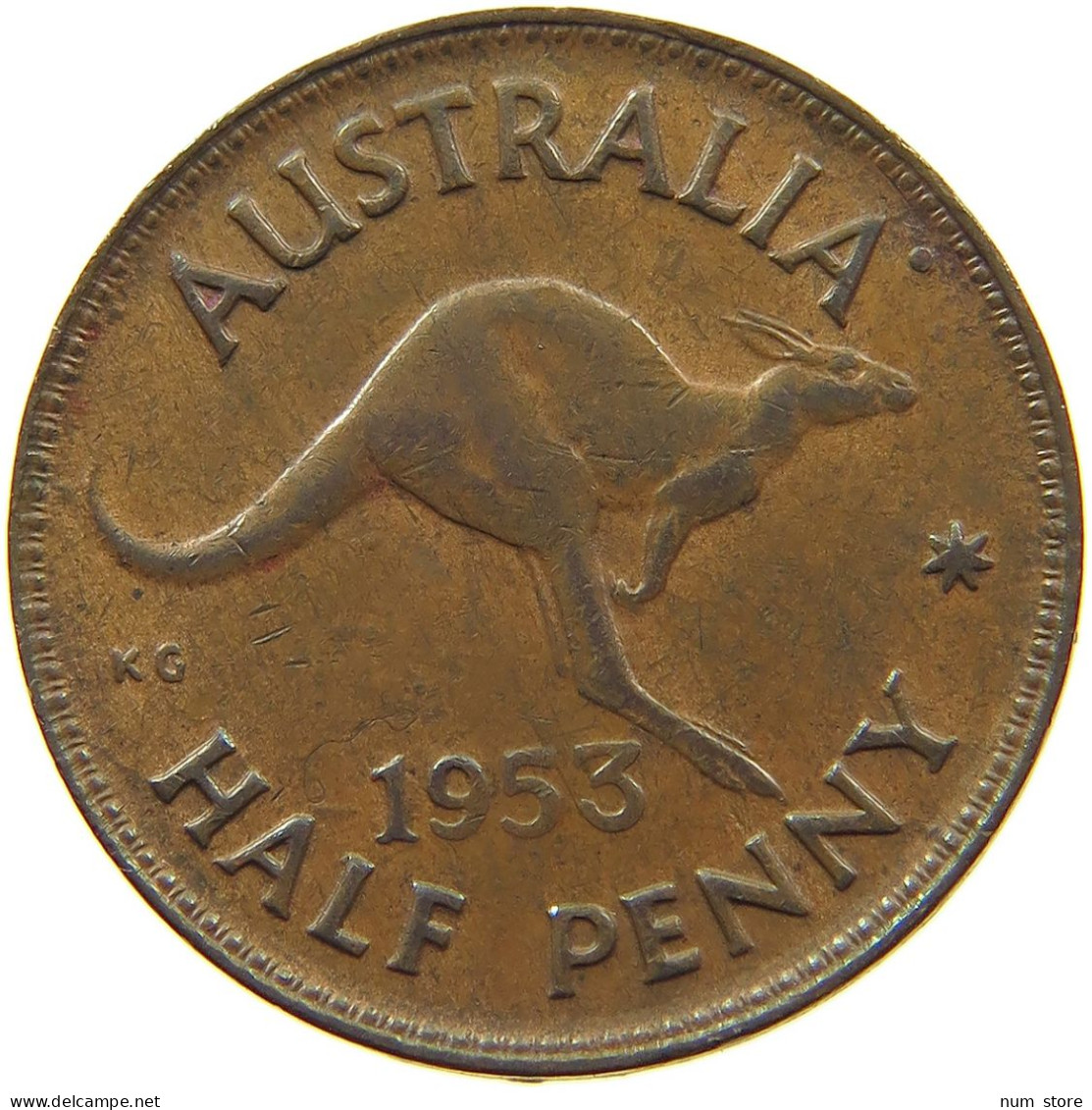 AUSTRALIA 1/2 PENNY 1953 DIE ERROR #s098 0315 - ½ Penny