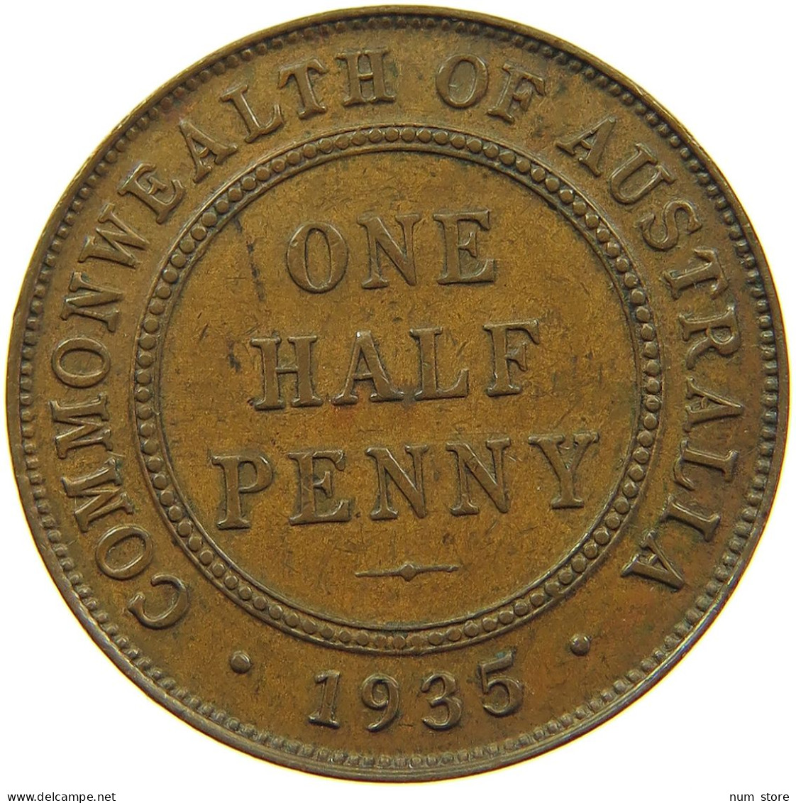 AUSTRALIA 1/2 PENNY 1935 #s099 0355 - ½ Penny