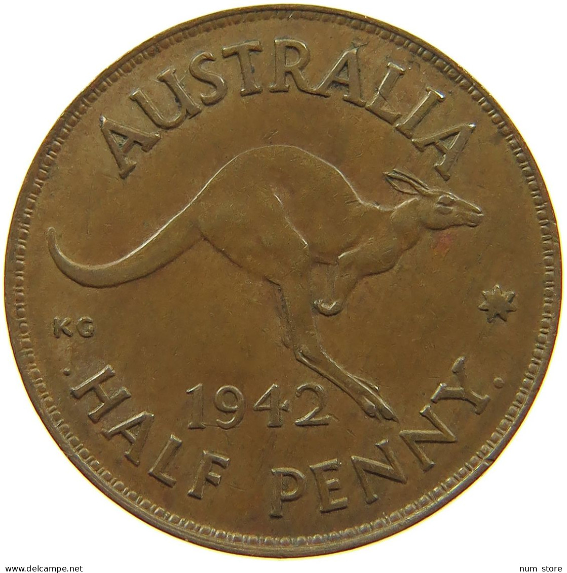 AUSTRALIA 1/2 PENNY 1942 #s099 0341 - ½ Penny