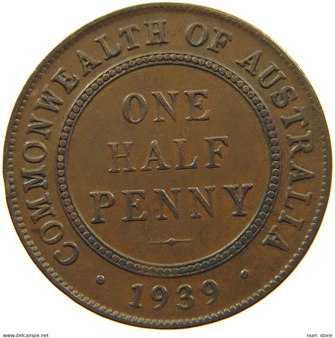 AUSTRALIA 1/2 PENNY 1939 #s098 0321 - ½ Penny