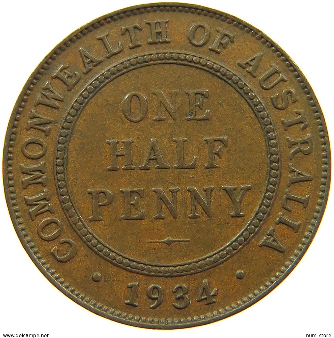 AUSTRALIA 1/2 PENNY 1934 #s099 0353 - ½ Penny