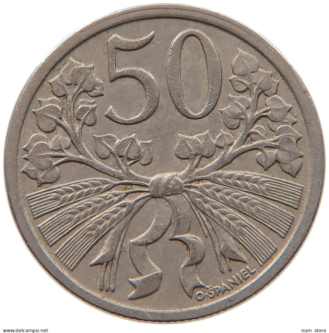 CZECHOSLOVAKIA 50 HALER 1921 #s093 0157 - Czechoslovakia