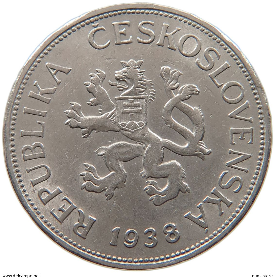 CZECHOSLOVAKIA 5 KORUNA 1938 #s090 0127 - Czechoslovakia