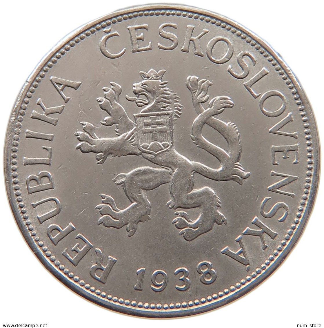 CZECHOSLOVAKIA 5 KORUN 1938 #s092 0197 - Checoslovaquia