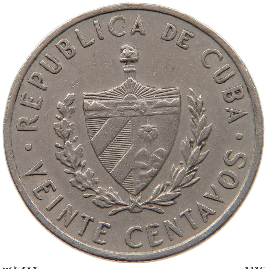 CUBA 20 CENTAVOS 1962 #s092 0341 - Cuba