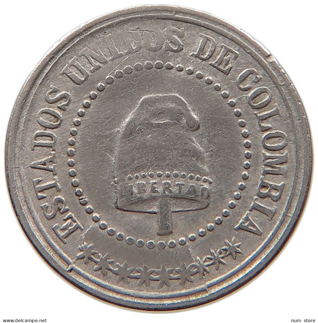 COLOMBIA 2 1/2 CENTAVOS 1881 #s100 0049 - Colombia