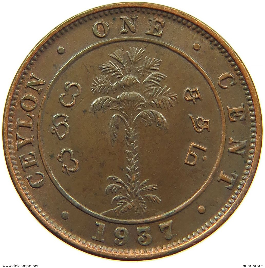 CEYLON CENT 1937 #s093 0397 - Sri Lanka