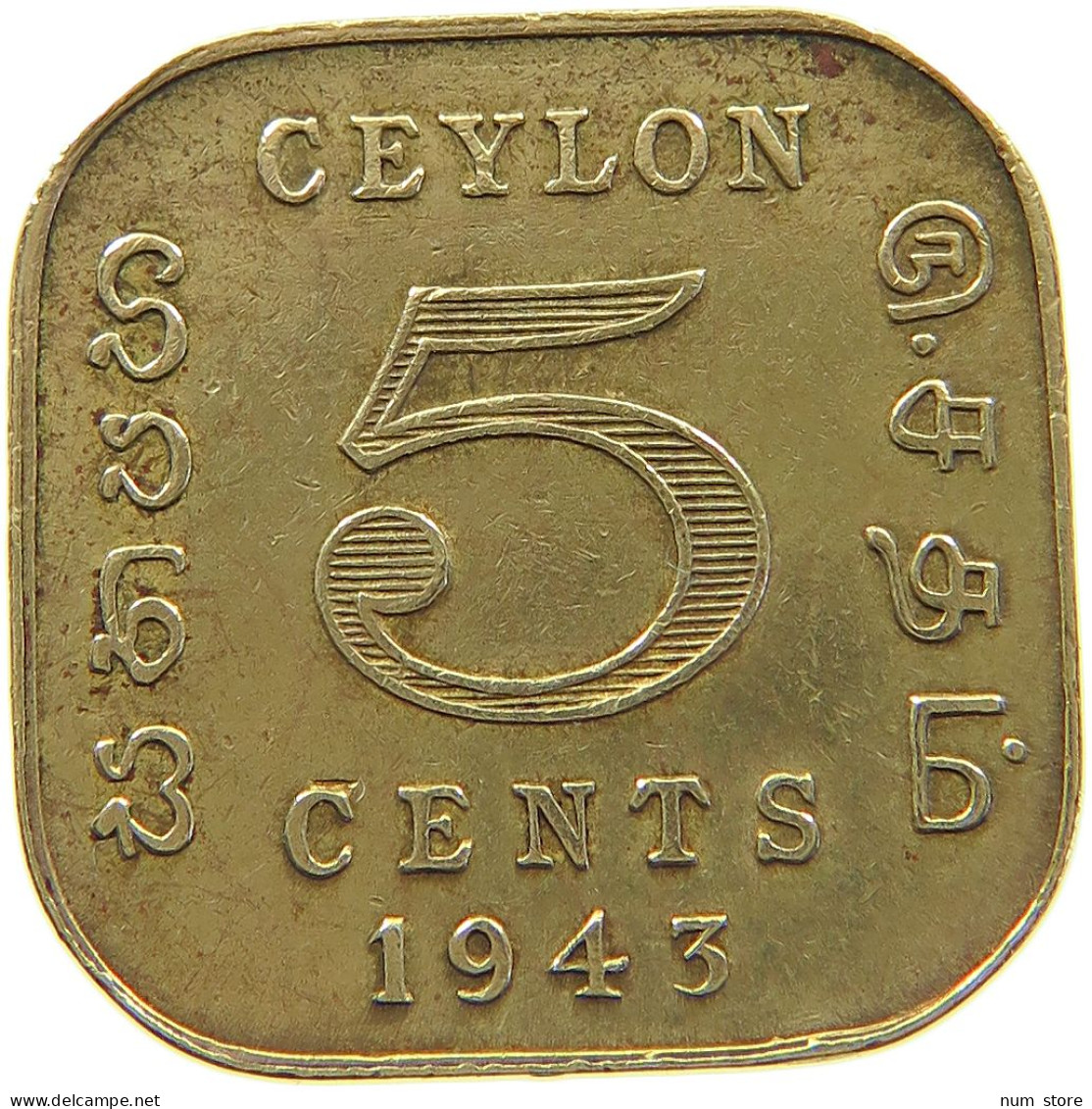 CEYLON 5 CENTS 1943 #s094 0579 - Sri Lanka (Ceylon)