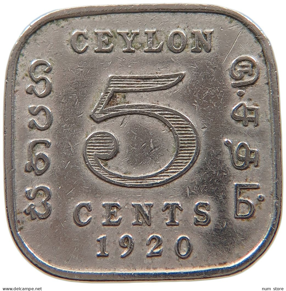 CEYLON 5 CENTS 1920 #s100 0033 - Sri Lanka (Ceylon)