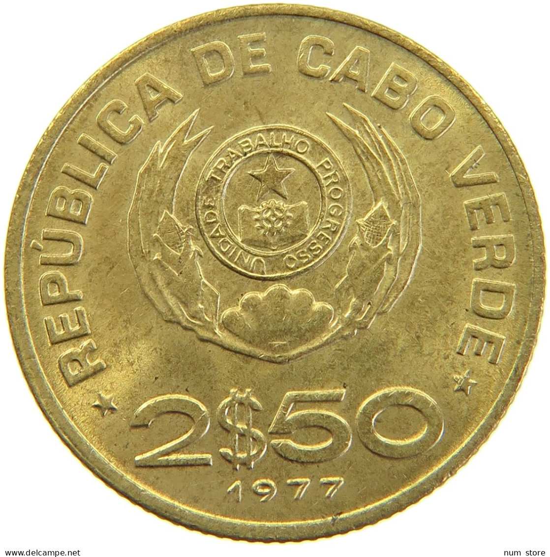 CAPE VERDE 2 1/2 ESCUDOS 1977 #s092 0047 - Cape Verde