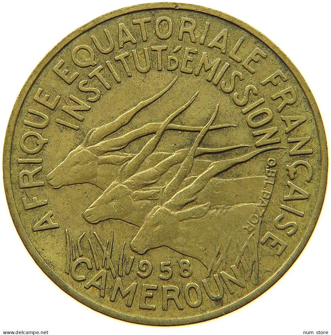 CAMEROON 10 FRANCS 1958 #s089 0177 - Cameroon