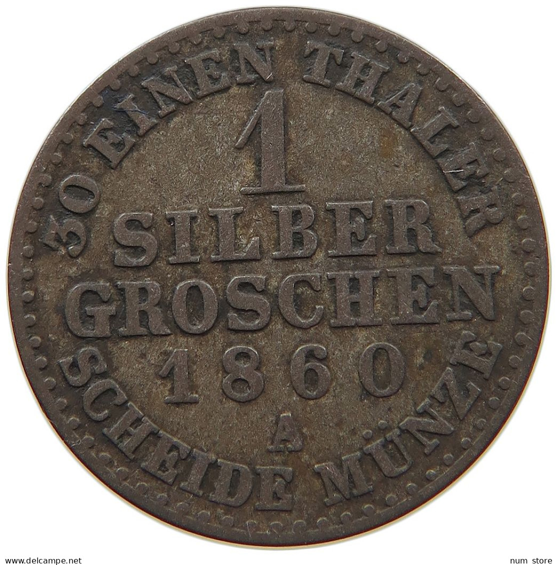 GERMAN STATES SILBERGROSCHEN 1860 A BRANDENBURG PREUSSEN Friedrich Wilhelm IV. 1840-1861 #s091 0155 - Taler Et Doppeltaler