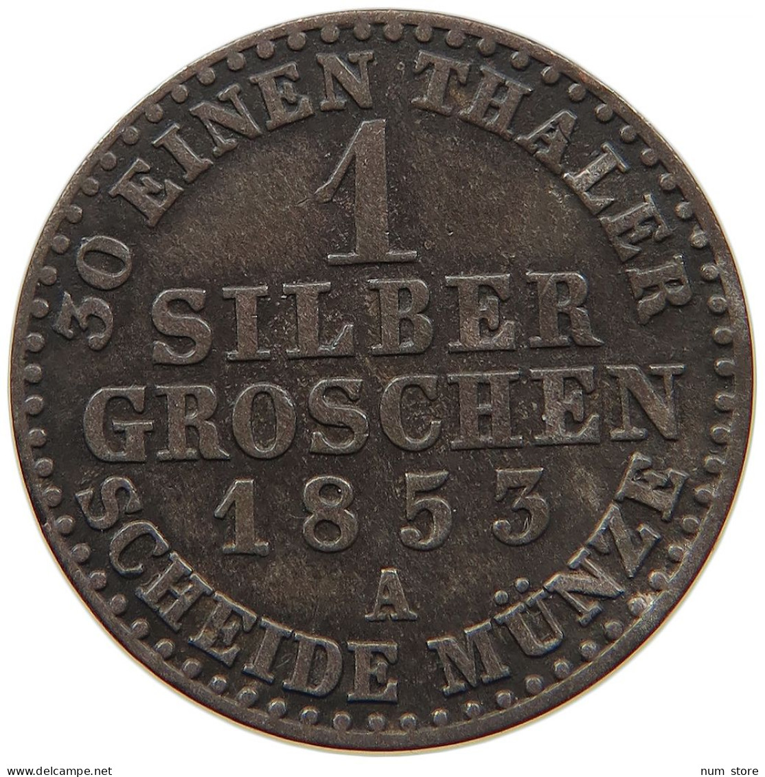 GERMAN STATES SILBERGROSCHEN 1853 A BRANDENBURG PREUSSEN Friedrich Wilhelm IV. 1840-1861 #s091 0153 - Taler En Doppeltaler