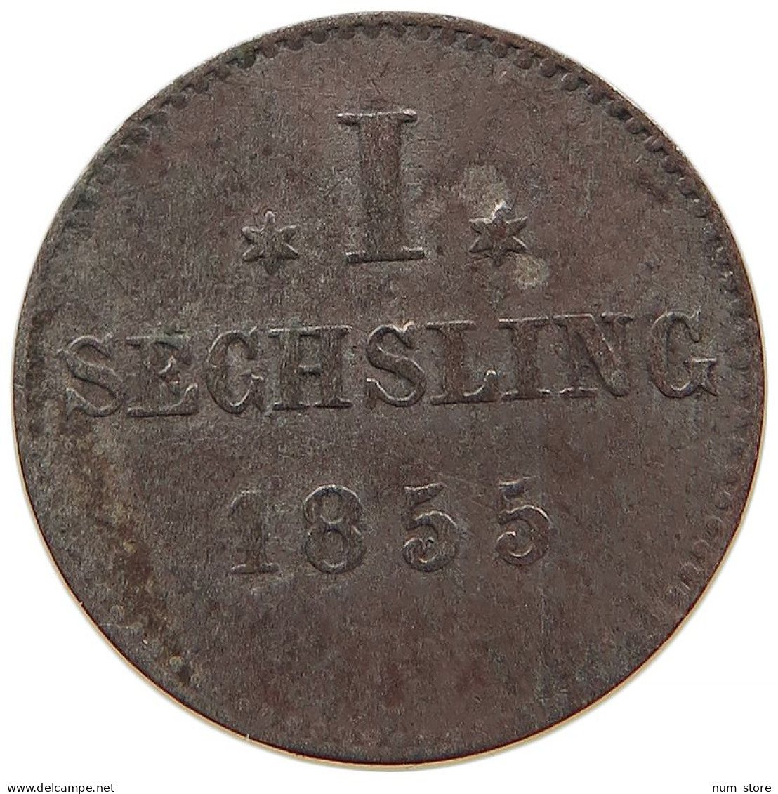 GERMAN STATES SECHSLING 1855 HAMBURG #s091 0007 - Taler Et Doppeltaler