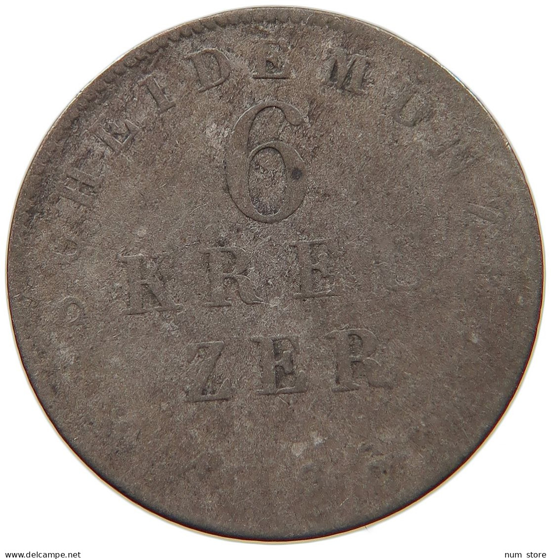 GERMAN STATES 6 KREUZER 1836 HESSEN DARMSTADT Ludwig II. 1830-1848 #s094 0299 - Taler & Doppeltaler