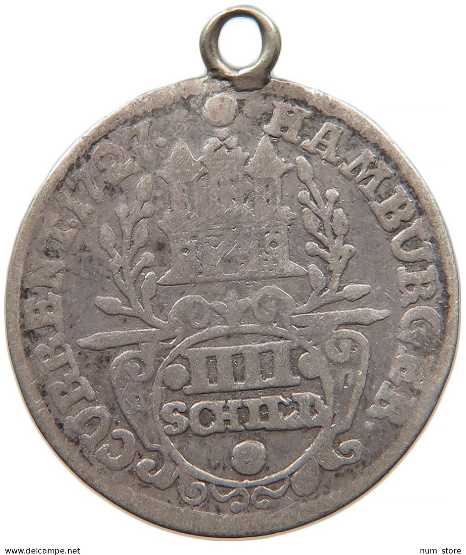 GERMAN STATES 4 SCHILLING 1727 HAMBURG #s094 0365 - Taler & Doppeltaler