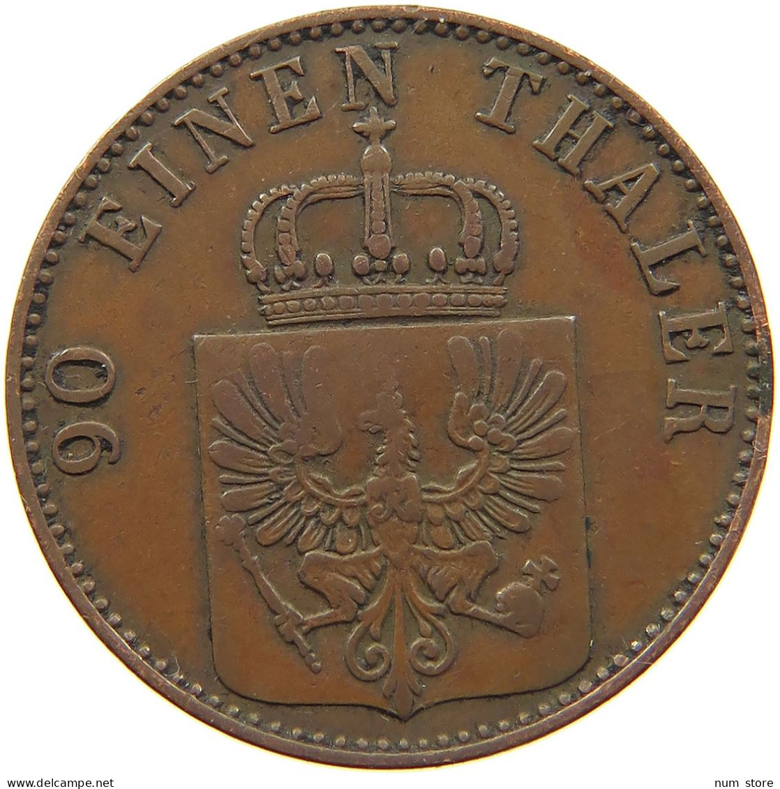 GERMAN STATES 4 PFENNIG 1858 A BRANDENBURG PREUSSEN Friedrich Wilhelm IV. 1840-1861 #s094 0537 - Taler & Doppeltaler