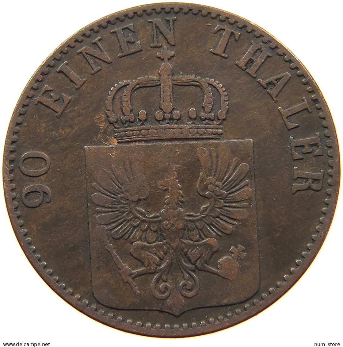 GERMAN STATES 4 PFENNIG 1858 A BRANDENBURG PREUSSEN Friedrich Wilhelm IV. 1840-1861 #s094 0535 - Taler & Doppeltaler