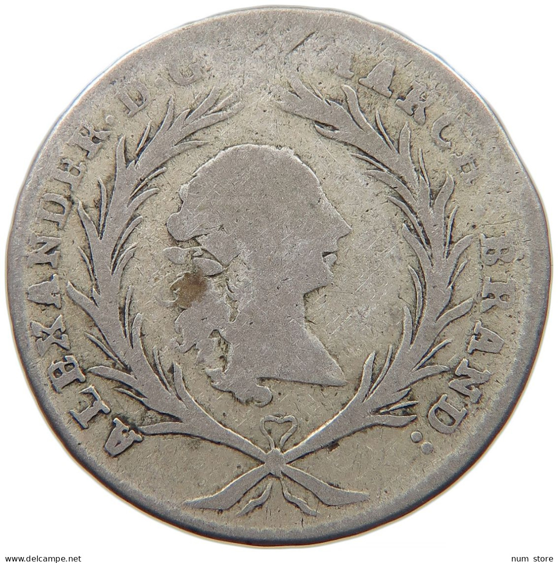 GERMAN STATES 20 KREUZER 1764 ANSBACH BRANDENBURG ANSBACH Christian Friedrich Karl Alexander 1757-1791 #s094 0125 - Taler En Doppeltaler