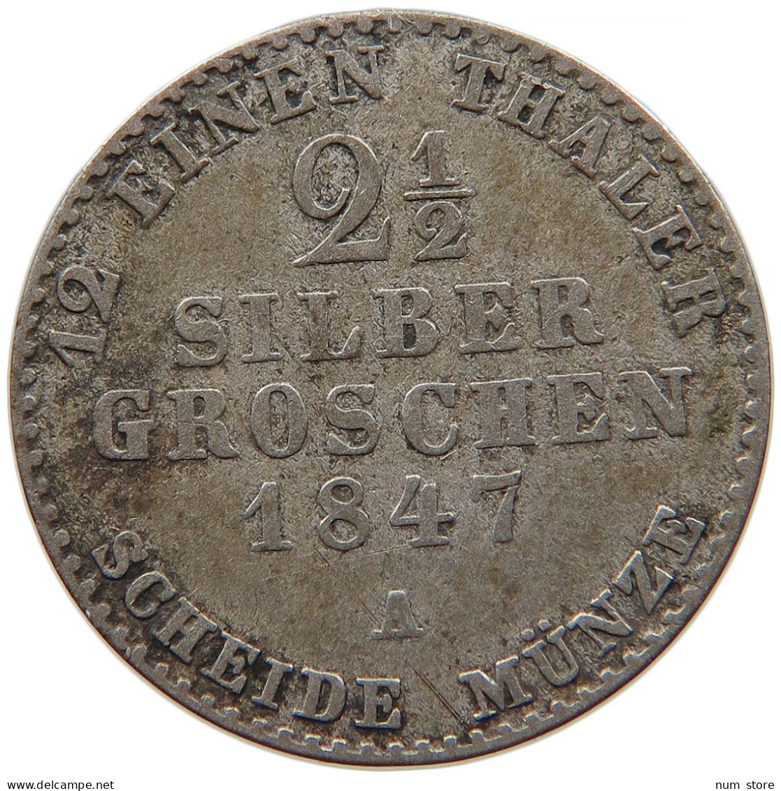 GERMAN STATES 2 1/2 SILBERGROSCHEN 1847 A LIPPE #s094 0595 - Taler En Doppeltaler