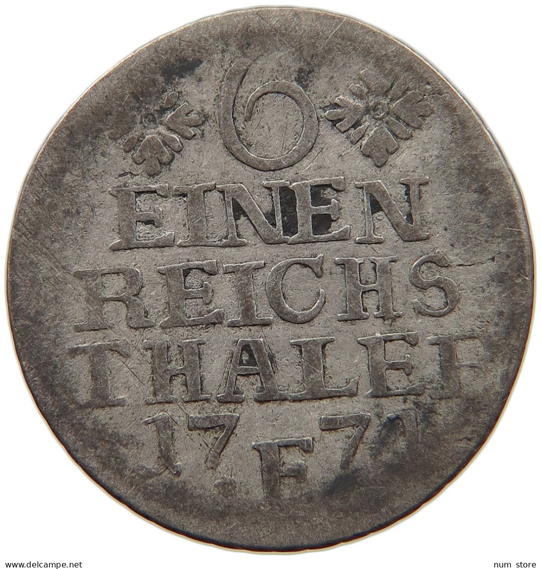 GERMAN STATES 1/6 TALER 1771 E BRANDENBURG PREUSSEN Friedrich II. (1740-1786) #s094 0133 - Taler Et Doppeltaler