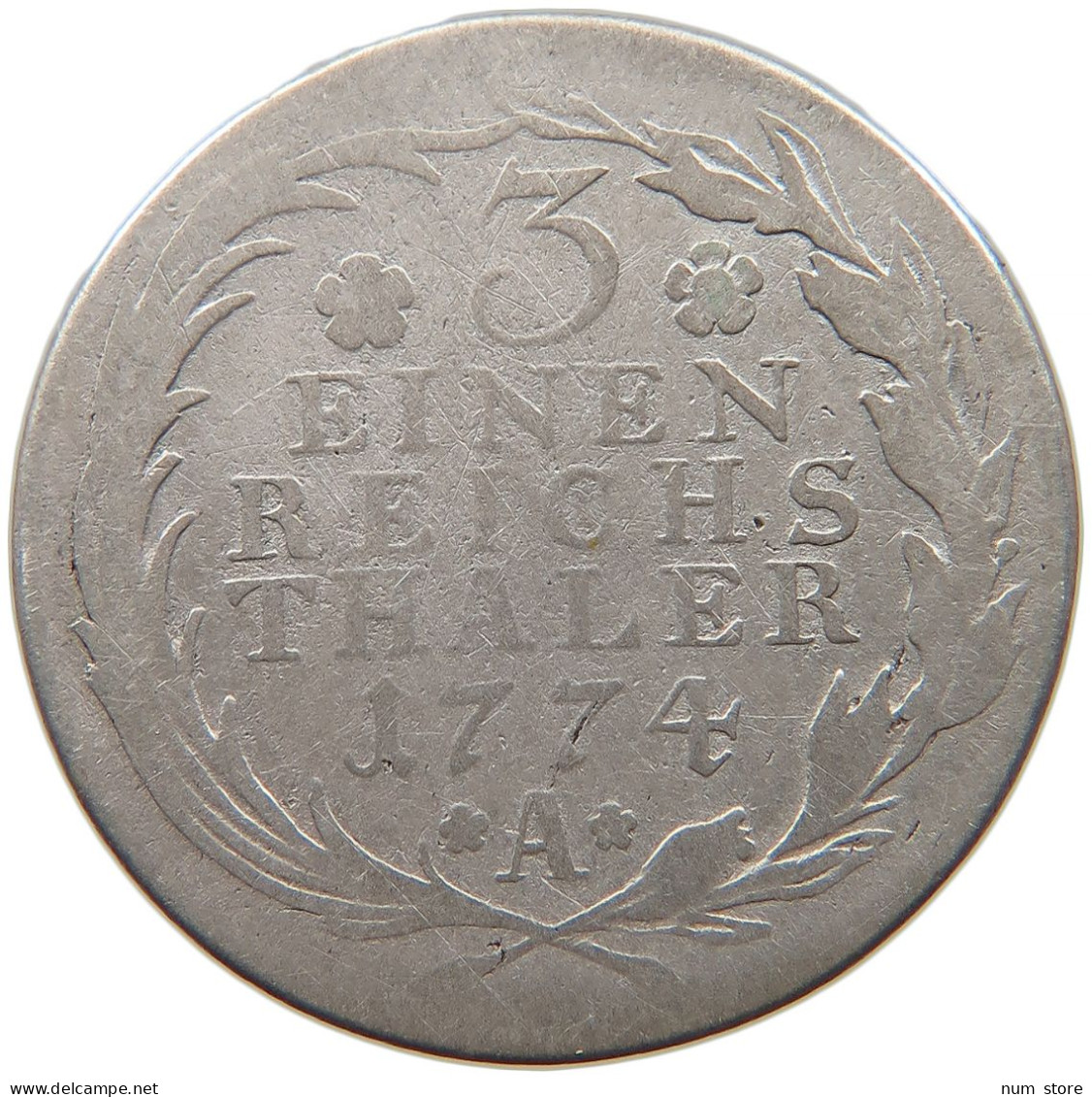 GERMAN STATES 1/3 TALER 1774 A BRANDENBURG PREUSSEN Friedrich II. 1740-1786 #s094 0089 - Taler En Doppeltaler