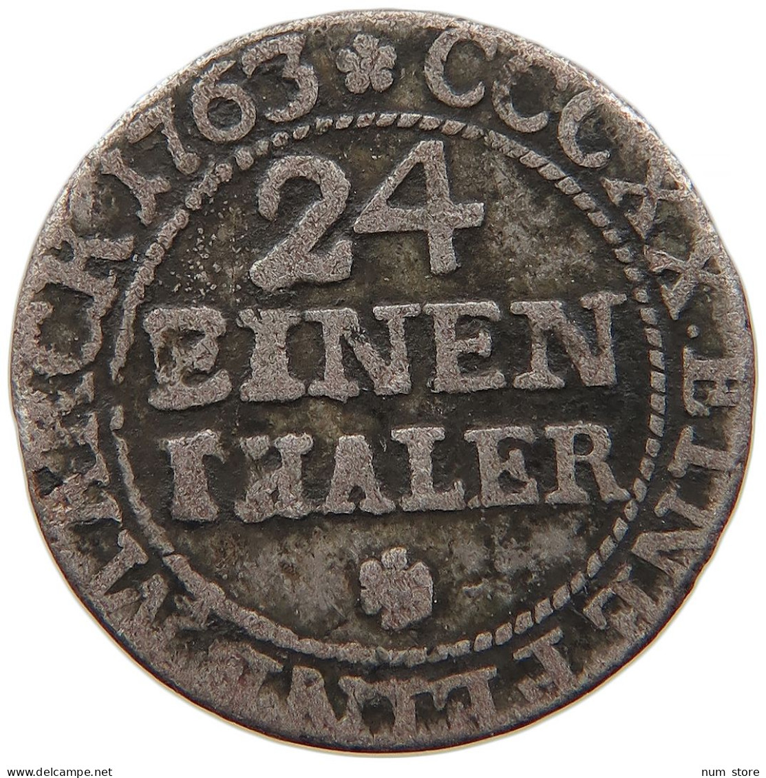 GERMAN STATES 1/24 TALER 1763 SACHSEN ALBERTINISCHE LINIE Friedrich August II. 1733-1763. #s096 0265 - Taler Et Doppeltaler