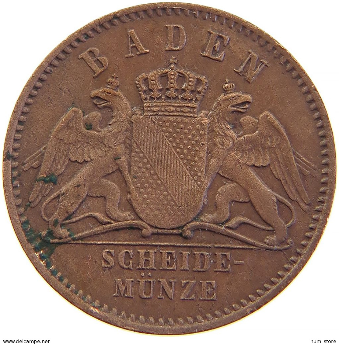 GERMAN STATES 1/2 KREUZER 1871 BADEN #s100 0421 - Taler Et Doppeltaler