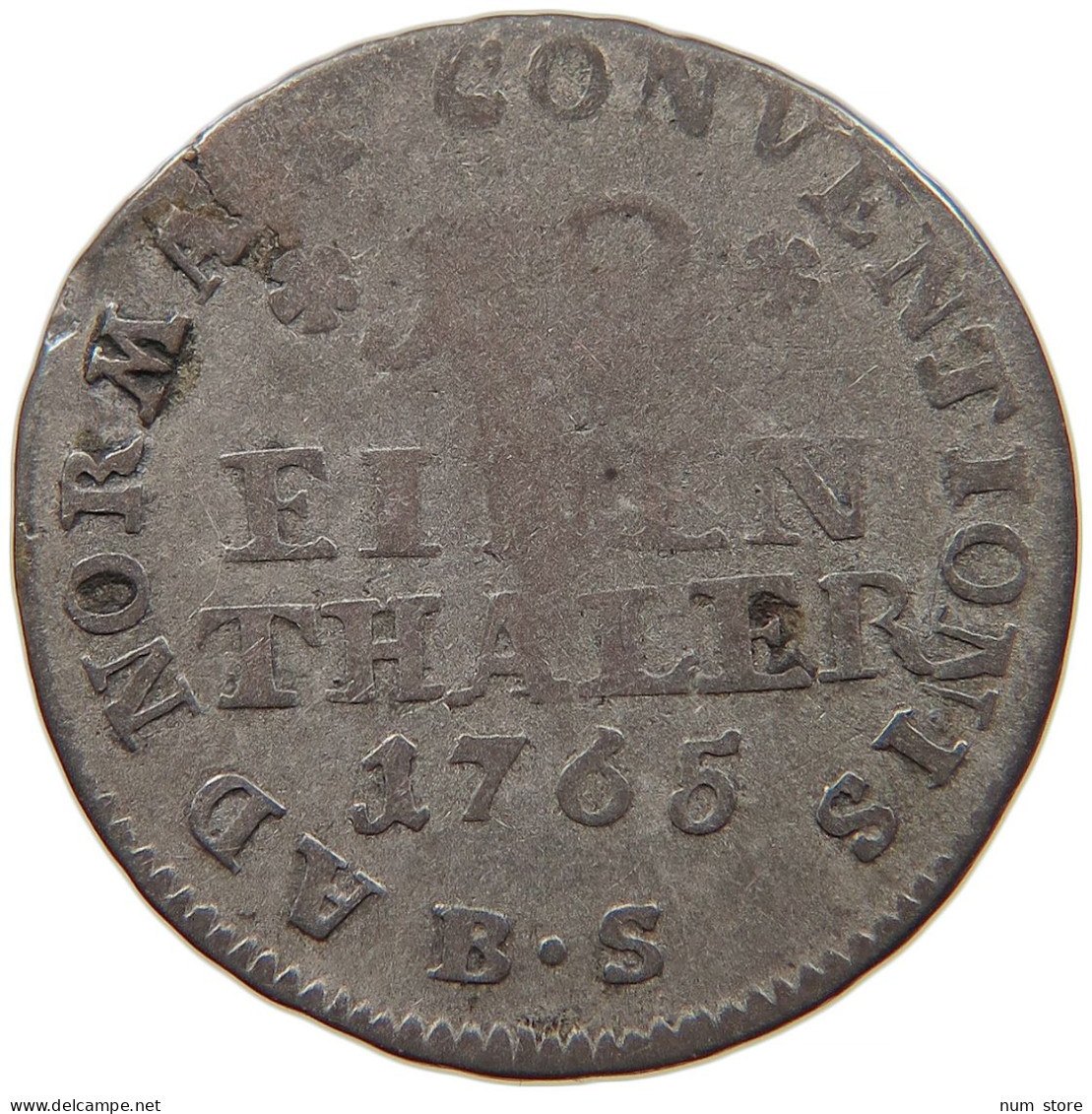 GERMAN STATES 1/12 TALER 1765 LIPPE DETMOLD Simon August 1734-1782. #s094 0217 - Taler & Doppeltaler