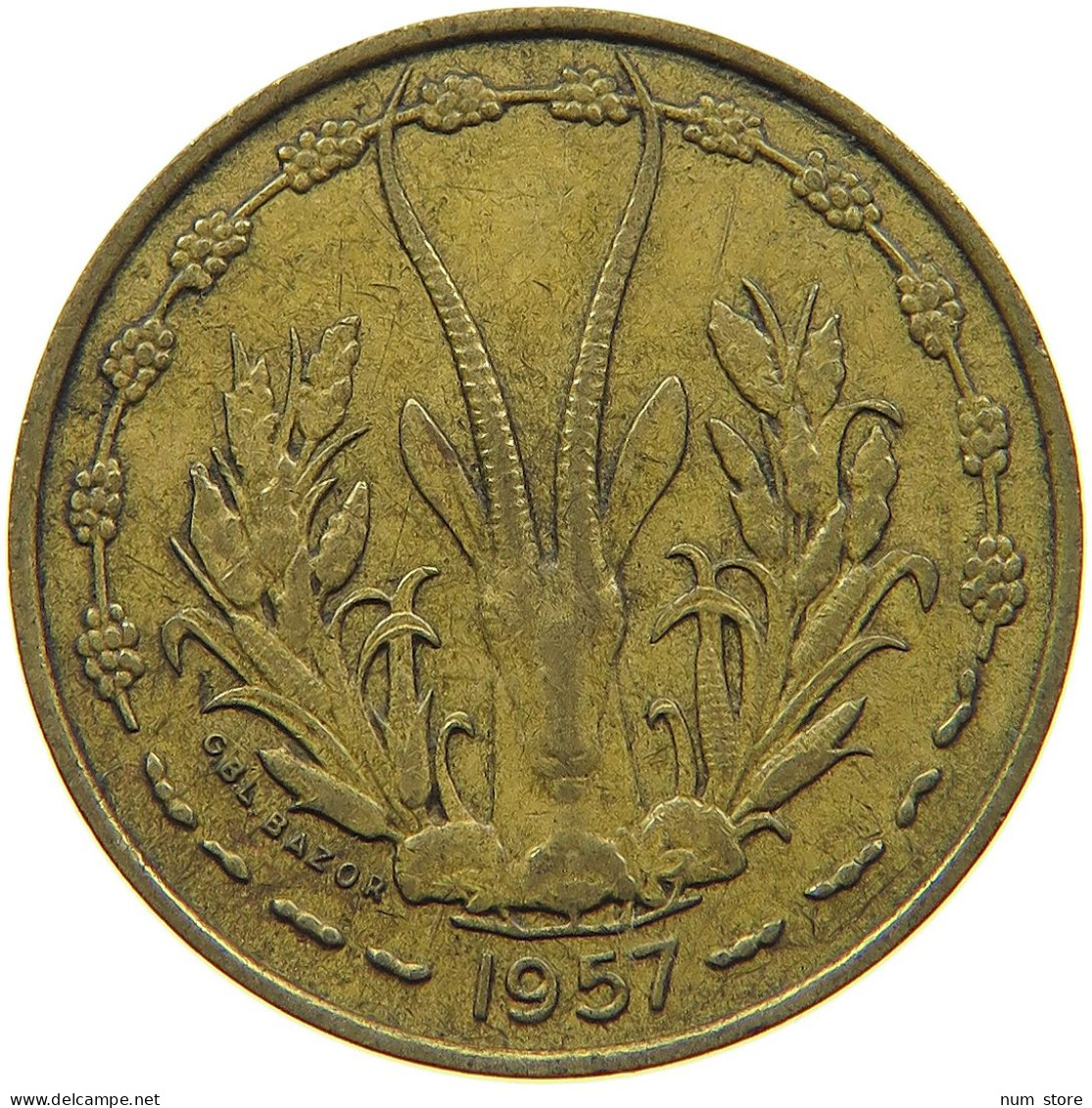 FRENCH WEST AFRICA 10 FRANCS 1957 #s089 0225 - French West Africa