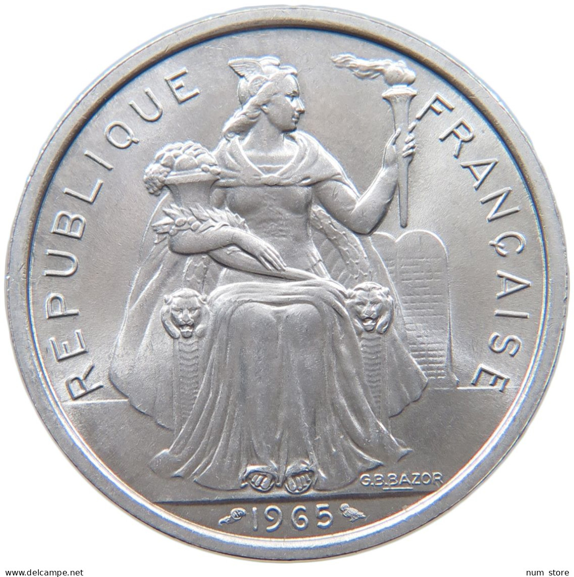FRENCH POLYNESIA 5 FRANCS 1965 #s090 0005 - Polynésie Française