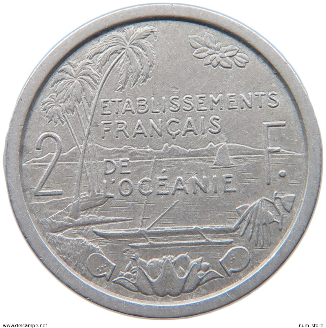 FRENCH OCEANIA 2 FRANCS 1949 #s098 0239 - Otros & Sin Clasificación