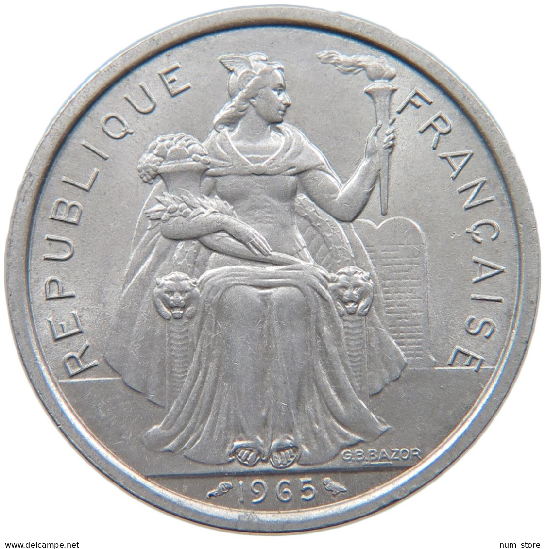 FRENCH POLYNESIA 5 FRANCS 1965 #s098 0227 - Frans-Polynesië