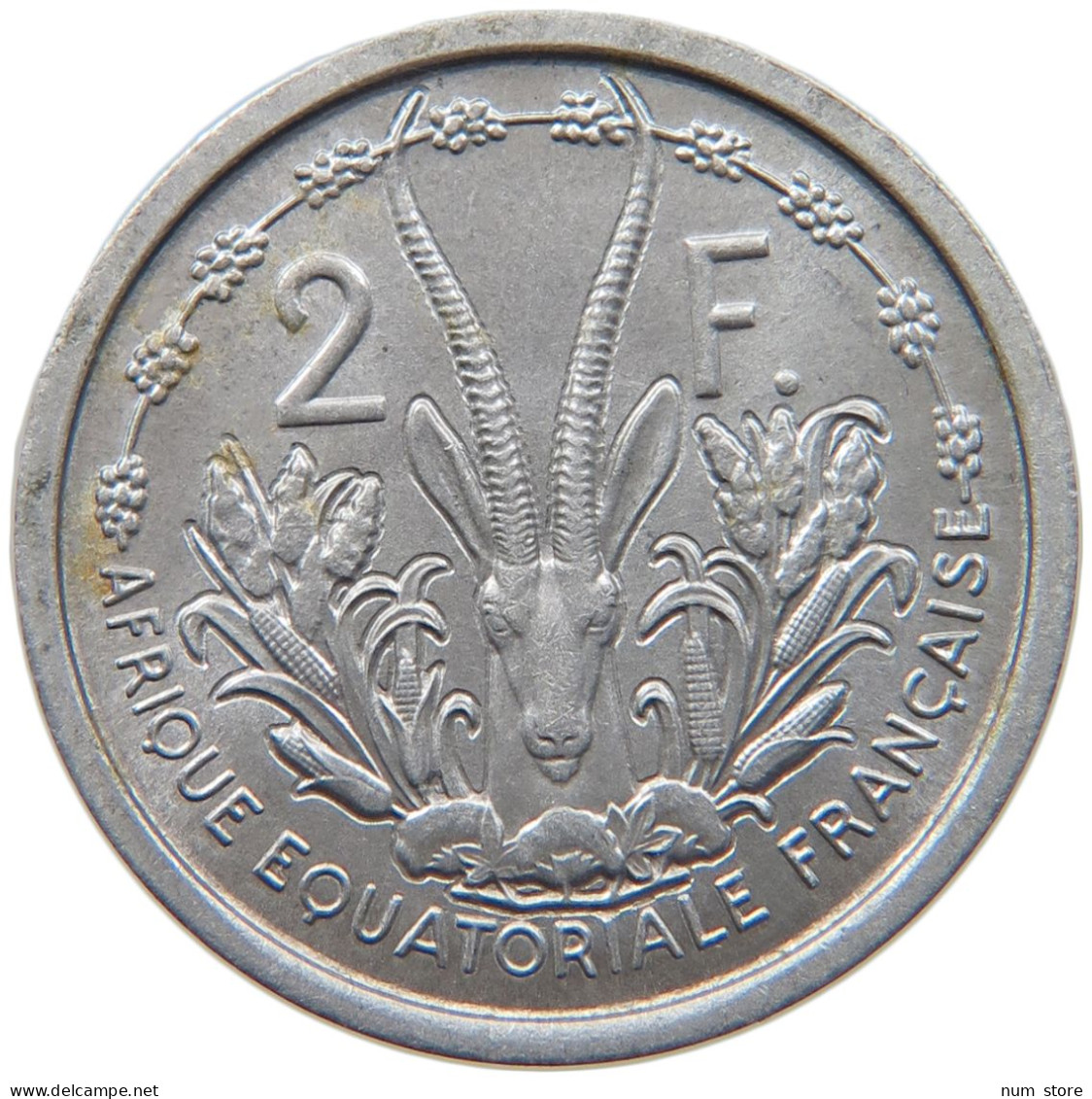 FRENCH EQUATORIAL AFRICA 2 FRANCS 1948 #s090 0055 - French Equatorial Africa