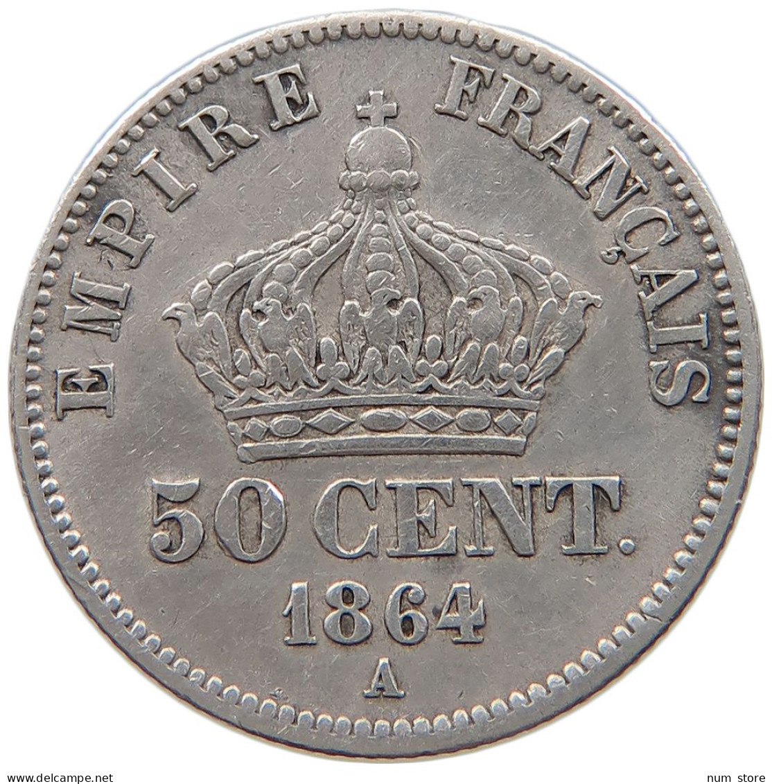 FRANCE 50 CENTIMES 1864 A #s101 0055 - 50 Centimes