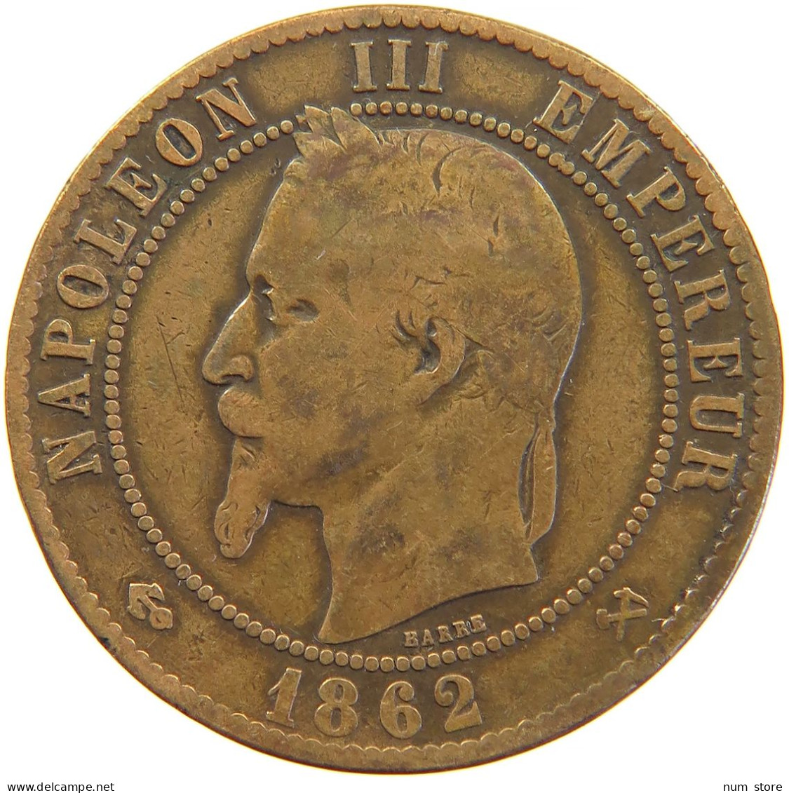 FRANCE 10 CENTIMES 1862 K NAPOLEON III. #s101 0015 - 10 Centimes