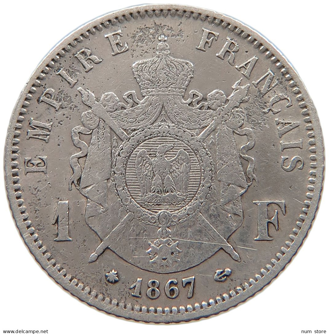 FRANCE 1 FRANC 1867 A #s101 0221 - 1 Franc