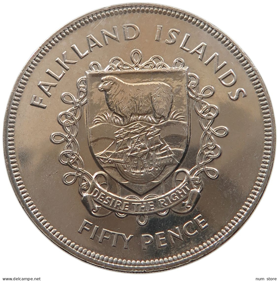 FALKLAND ISLANDS 50 PENCE 1977 #alb065 0393 - Falklandeilanden