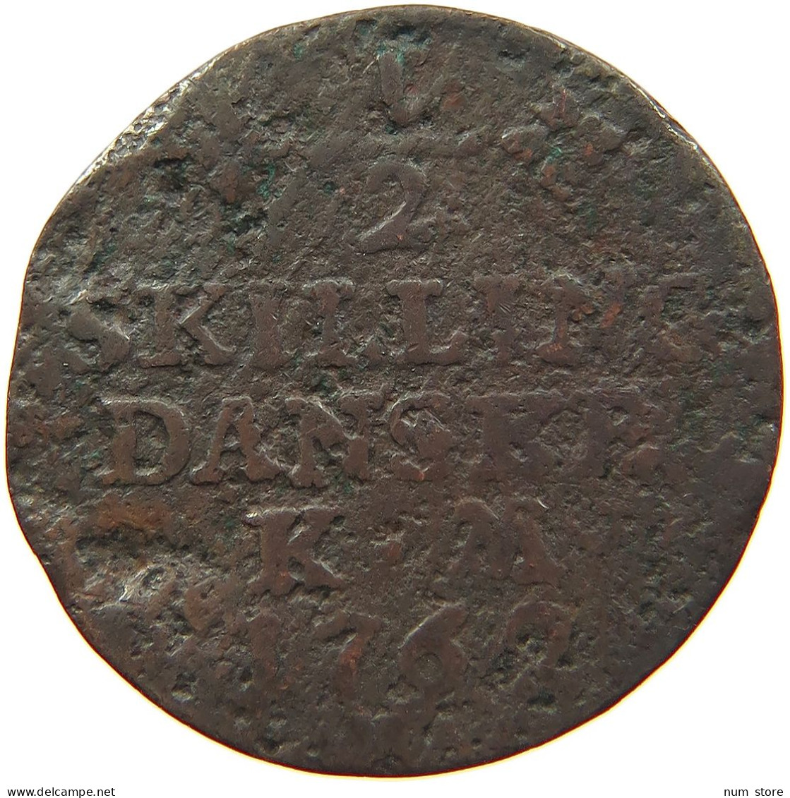 DENMARK 1/2 SKILLING 1762 #s095 0433 - Danemark