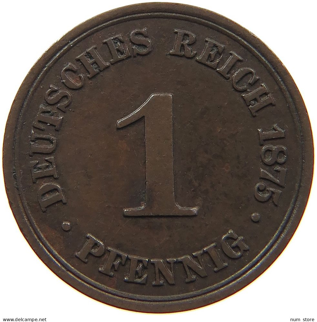 GERMANY EMPIRE 1 PFENNIG 1875 B #s096 0085 - 1 Pfennig