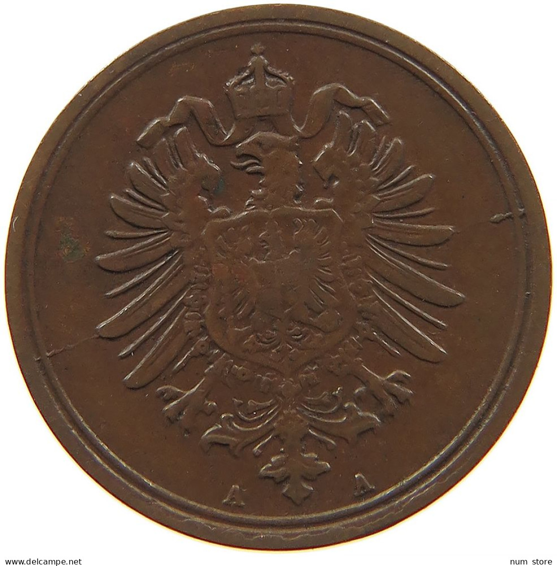 GERMANY EMPIRE 1 PFENNIG 1874 A DIE ERROR #s096 0091 - 1 Pfennig