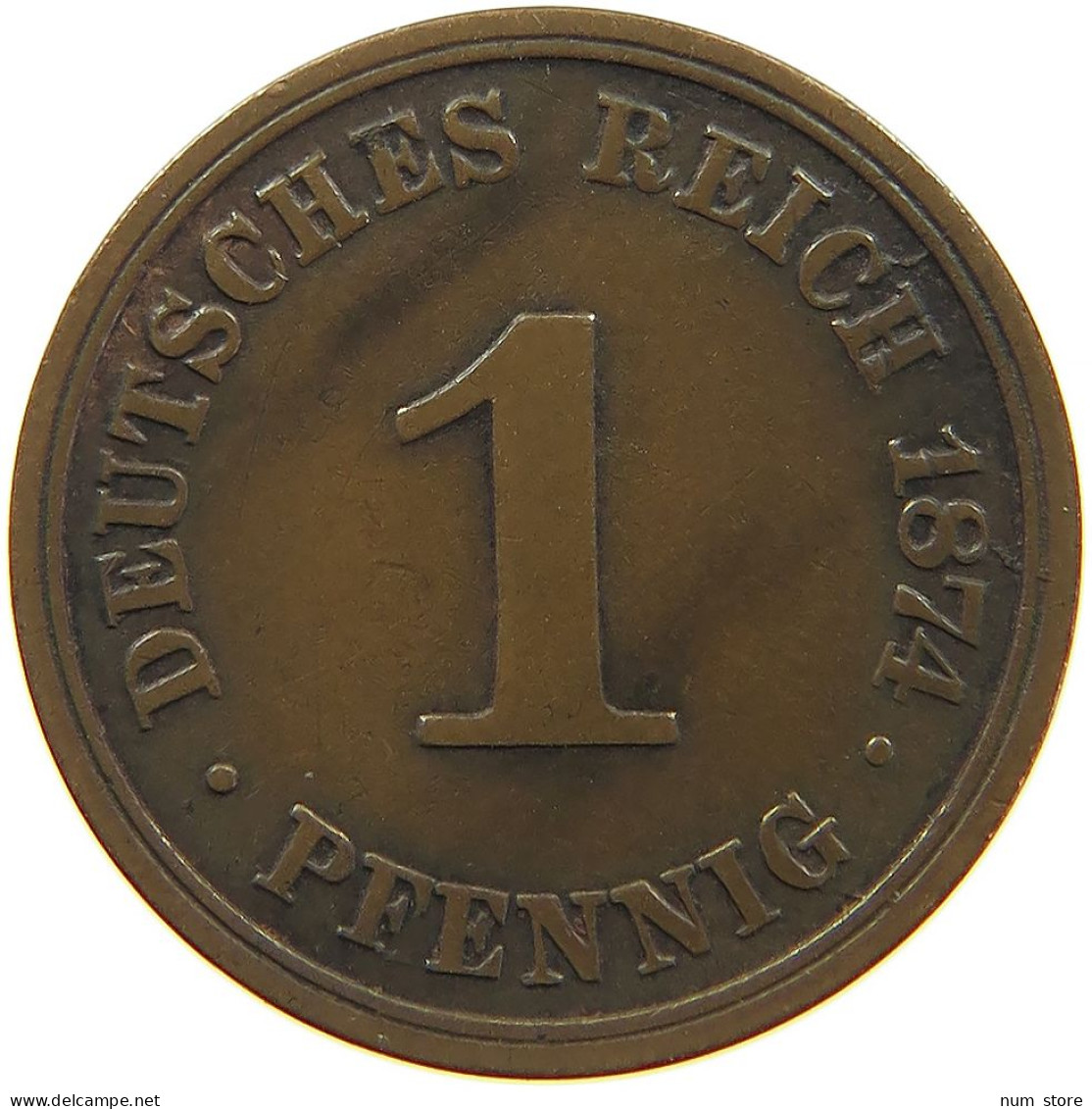 GERMANY EMPIRE 1 PFENNIG 1874 A #s096 0087 - 1 Pfennig