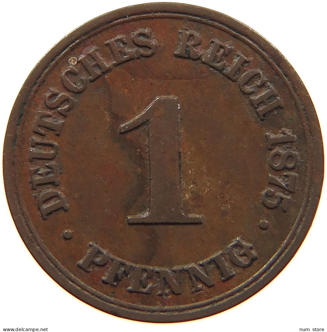 GERMANY EMPIRE 1 PFENNIG 1875 B #s096 0081 - 1 Pfennig