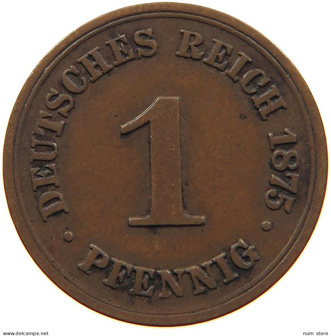 GERMANY EMPIRE 1 PFENNIG 1875 B #s096 0089 - 1 Pfennig