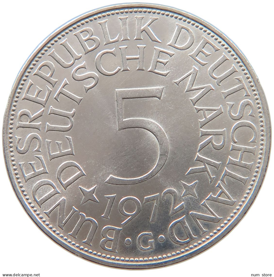 GERMANY BRD 5 MARK 1972 G #s101 0475 - 5 Mark