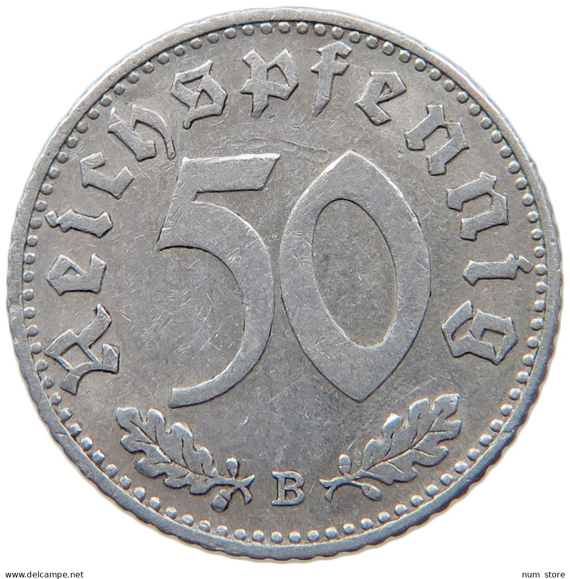GERMANY 50 REICHSPFENNIG 1940 B #s095 0203 - 50 Reichspfennig