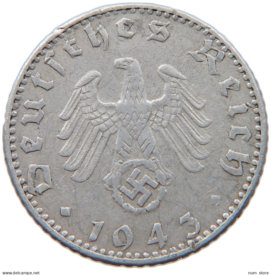 GERMANY 50 REICHSPFENNIG 1943 J #s089 0543 - 50 Reichspfennig