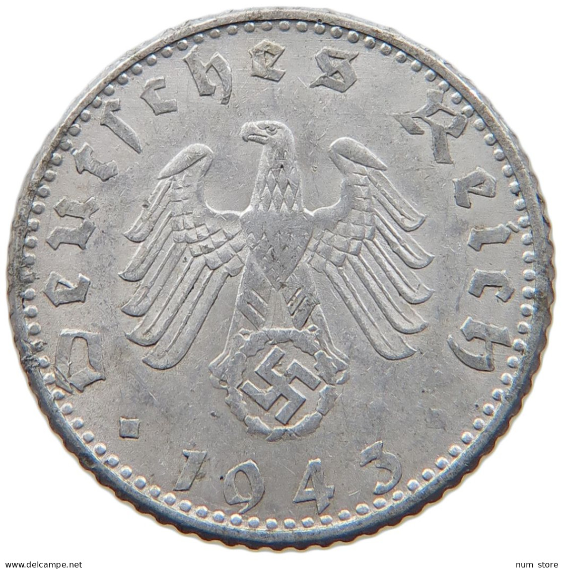 GERMANY 50 REICHSPFENNIG 1943 D #s095 0207 - 50 Reichspfennig