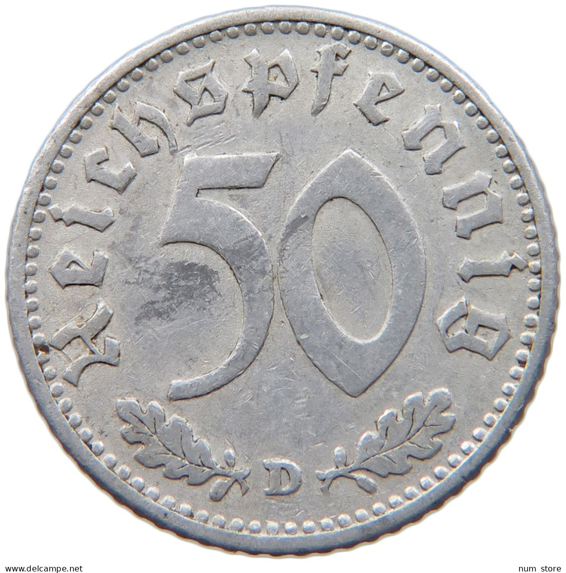 GERMANY 50 REICHSPFENNIG 1943 D #s089 0501 - 50 Reichspfennig